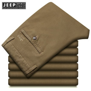 Jeep Spirit 1941 estd nam giản dị chân thẳng TRUNG NIÊN quần công sở quần sợi bông