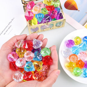 Kids Diamond Gem Toy Crystal-like Girl Colorful Plastic Acrylic Color Princess Treasure Chest Treasure Box
