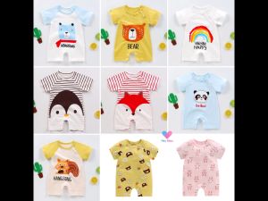 บอดี้สูท ชุดเด็กแรกเกิด (0-12 เดือน) ผ้าคอตตอน ของใช้เด็กแรกเกิด ชุดเด็กอ่อน เสื้อผ้าเด็กอ่อน เตรียมคลอด เปิดไหล่ newborn BN078