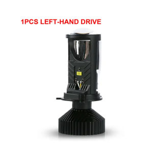 Y6D H4 LED Projector Headlight Bulbs Bi LED Lens Projector with Fan H4 Mini Projector Lens Headlight Automobile Hi Lo Beam Bulb