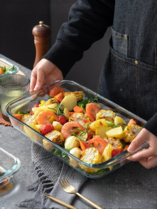 onlycook | Heat Resistant Fish and Baking Glass Tray