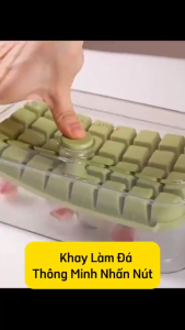 Khay Làm Đá 2 Tầng Thông Minh 68 Viên – Nhấn Lấy Đá Nhanh – Tiết Kiệm Diện Tích Tủ Lạnh GD940-KDaHop-68V