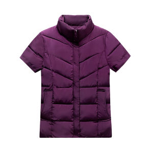 Áo Khoác Cotton Lông Vũ Mùa Đông Cho Nữ Tay Ngắn Áo Vest Bảo Vệ Vai Áo Vest Cỡ Lớn Cho Phụ Nữ Béo Áo Khoác Cotton Mẹ