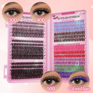 640 color thick false eyelashes single cluster lazy segmented super soft grafted false eyelashes large-capacity eyelashes