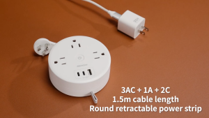 MeeGoo Plug Power Strip Flat Extension Cord with USB Type C Surge Protector Slim Desk Charging