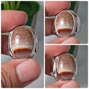 cincin batu akik Garut motif kembang natural realpic