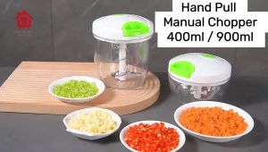 Hand Pull Manual Chopper / Pencincang / Grinder / Blender / Pull Cutter / Mini Chopper / Speedy Chopper / 搅碎机 - Greater Capacity Design - Easy and Safe Vegetable, Fruit, and Meat Cutting