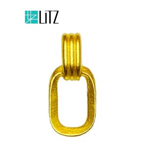 [SPECIAL] LITZ 999 (24K) Gold Pendant With 14K Gold Plated 925 Silver Chain 双扣牌项链 EP0291-N
