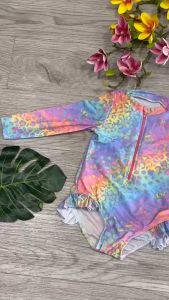 Đồ bơi bé gái 1 mảnh áo bodysuit dài tay nhiều màu size từ 1 tuổi đến 5 tuổi chất liệu thun lạnh BINSPORTS BB058