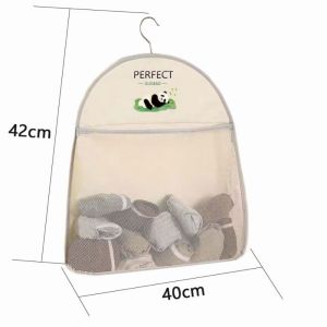 Cute Panda Multi Layer Mesh Hanging Storage Bag Over The Door Closet Organizer For Lingerie Socks And Small Accessories