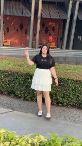 E6 ชุดเซตคอกลมโบว์-กระโปรงเวียดนาม อก 36-50 เอว28-48 หน้าผ้า44" ผ้ายูนิโคล่ ยืด นิ่ม