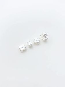 Handmade 925 Thick Silver Four-leaf Clover Large Hole Spacer Bead Barrel Bead Bracelet Necklace Jewelry Material Accessories