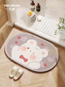 Water Absorbent Non-Slip Bathroom Mat Cartoon Home Use Toilet Entrance Mat Bathroom Carpet Foot Pad Cartoon Anime Style