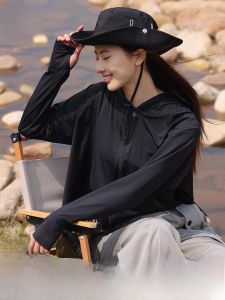 MiiOW | Áo chống nắng mỏng màu đen cho nữ MiiOW Áo khoác ngoài mùa hè chống tia UV Áo chống nắng ngoài trời Áo chống nắng thường ngày