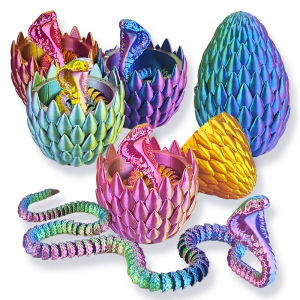 3D Printed Snake Egg Attracting Cobra Toy Desktop Decoration Car-Mounted Artistic Creative Gift Animal Shaped Plastic Model
