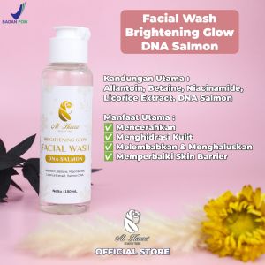 [ALHAURA] Sabun Brightening Glow Facial Wash Dna Salmon / Sabun Bpom Halal / Sabun Pencerah / Sabun Anti Kusam / Sabun Anti Acne / Sabun Dna Salmon