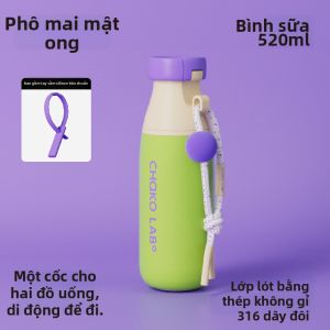 CHAKOLAB | Bình Nước Giữ Nhiệt Có Ống Hút Dành Cho Trẻ Em và Học Sinh Dung Tích Lớn