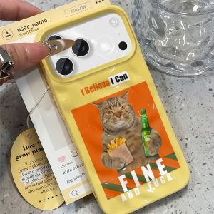 Funny Cartoon Cats Candy Color Phone Case For iPhone 17 16 15 14 13 12 11 Pro Max Plus Air Shockproof Anti-fall Protective Cover
