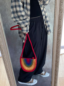 Factory Store Nepal Wool Felt Bag In Stock Artsy Fresh Single Raglan Sleeve Crossbody Apple Banana Rainbow Bag