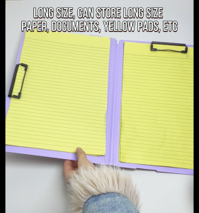 Clipboard A4/Long Clip Board with Cover File Folder Organizer Document Organizer Folder Clipboard for School/Office