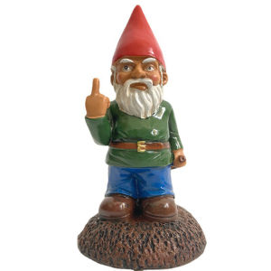 【New Arrival】 White Beard Dwarf Figurine Garden Decor Middle Finger Statue 5.9 Inch Tall for Home and Garden Decoration
