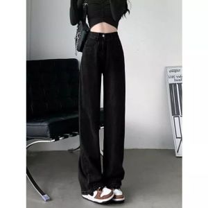 Celana Jeans Wanita Hightwaist Kulot Boyfriend Diatas Pinggang Korean Loose Style Warna Hitam Black and Biru Muda Light Blue