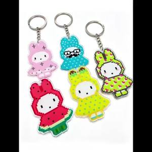 Miffy | Móc Khóa Thỏ Miffy Phong Cách Hoạt Hình Cặp Đôi Dễ Thương Ngọt Ngào Hình Trái Tim Phụ Kiện Trang Trí Xe Hơi Cặp Sách Giá Trị Màu Sắc Cao Đồ Sưu Tầm Hoạt Hình.