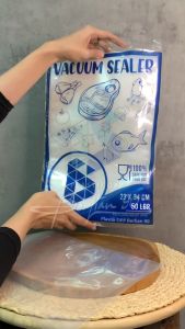 (Isi 50 Lembar) Plastik Vacum Makanan 25x35 Cm / Plastik Vacum Bag Sealer Plastik Vacuum FRozen FOOd Plastik Kemasan Makanan