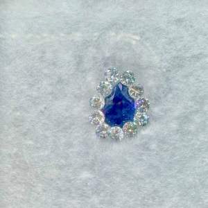 (BLUE DAY SALE ) Real Blue Sapphire 1.7ctCarats Very Bright Blue Free Beautiful Grade Cz Diamonds 11 Pieces Set Ring