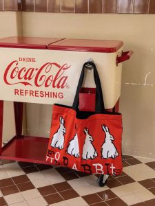 Original Design Canvas Rabbit Totepack Large Capacity Womens Bag Heyhokiii Brand Printed Element Spring Trend Canvas Material