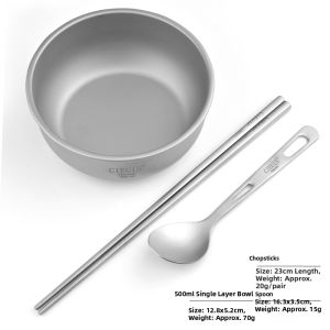 CIEUIS | Portable Titanium Cutlery Set for Outdoor Camping