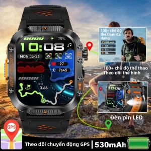 Đồng Hồ Thông Minh ChiBear SWIM GPS 3ATM Chống Nước Hai Băng Tần GNSS La Bàn Đèn Pin Tích Hợp Đồng Hồ Thông Minh Thể Thao Quân Sự Dành Cho Nam Với Chức Năng Theo Dõi Sức Khỏe Và Giấc Ngủ
