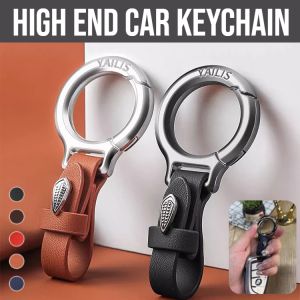 High End Car Keychain Metal Leather Keychain Multifunctional Anti-Loss Keychain
