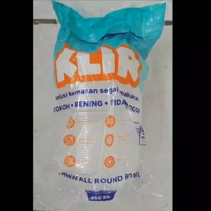 Thinwall KLIR 650ml Round Datar - ANTI PECAH - Kotak makan isi 25 set