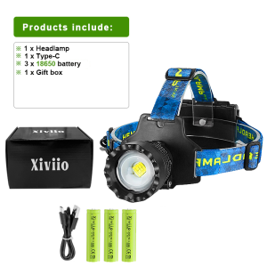 1600W Super Bright LED Headlight Hight Power Head Torch USB Rechargeable Headlamp IPX6 Waterproof Head Lantern For Outdoor
