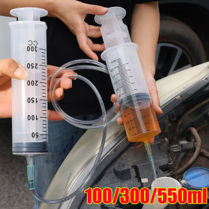 Large Capacity Oil Pump 100/300/550ml with 1m Hose Pet Feeding Measuring Pump Hydroponics Nutrient Big Syring