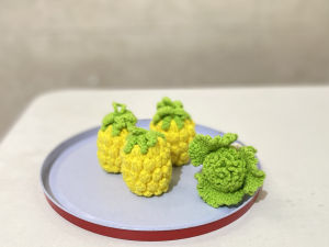Huihui Handmade Wool Crocheted Finished Pineapple Cabbage Keychain Pendant