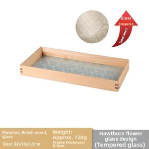 Vintage Pressed Glass Wood Storage Tray