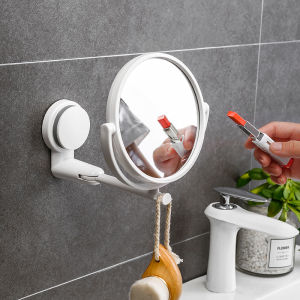 No-Drill Foldable Bathroom Mirror for Women Dormitory Makeup Wall Hanging Adhesive Cosmetic Mirror Portable Personal Care Tool