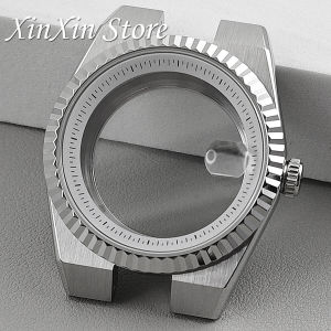 40mm With White Ring Chapter Sapphire Crystal Watch Case For NH34 NH35 NH36 Movement Perpetual Land-Dweller Case For 28.5mm Dial