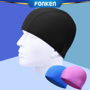 Mũ Bơi Vải Polyester Mũ Bơi Màu Trơn Cho Người Lớn Trẻ Em Độ Đàn Hồi Cao Mũ Bơi Silicon Tóc Dài Mũ Bơi Cho Người Lớn Trẻ Em Và Phụ Nữ