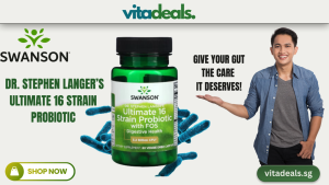 Swanson Dr Stephen Langers 16 Strain Probiotics – 60 Veggie Capsules – Supports Gut Health Digestion & Immune Function – High-Potency 16 Strain Formula – Vitadeals