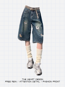 Quần Jeans Denim Ống Rộng Thêu Mùa Hè Cho Nữ Cạp Cao Quần Ống Rộng Thường Ngày Quần Denim Thoải Mái Cho Nữ