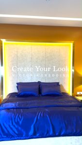 Bộ Ga Giường Phi Lụa Victorias Bedding Màu Xanh Biển Chính Hãng Korea