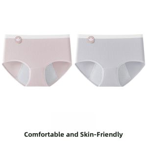 MiiOW | Comfortable Breathable Womens Cotton Underwear High Waist Antibacterial Wide Crotch Prevent Side Leakings Youth Size Pure Cotton