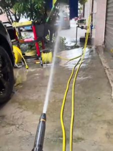 Durable 3-Layer Garden Hose with Flexible Nozzle for Car Wash & Yard Watering - PVC Material 10-50M