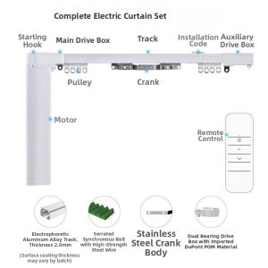 FENGHONGTAO | Smartphone Controlled Motorized Curtain Track Set