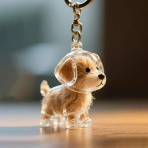 4Pcs Dog Hair Storage Pendant Keychain Transparent Pet Fur Keepsake Capsule DIY Decoration Memorial Gifts for Pet Lovers Home Display