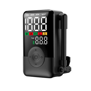 CARSUN Motorcycle Cordless Tire Inflator – 150PSI Portable Digital Air Compressor Rechargeable Pump with LED Light for Bike