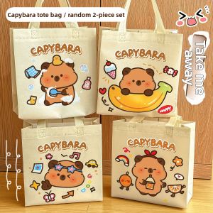 JIELI | Waterproof Cartoon Capybara Gift Tote Bag Non-woven Fabric